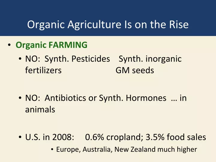 organic agriculture is on the rise