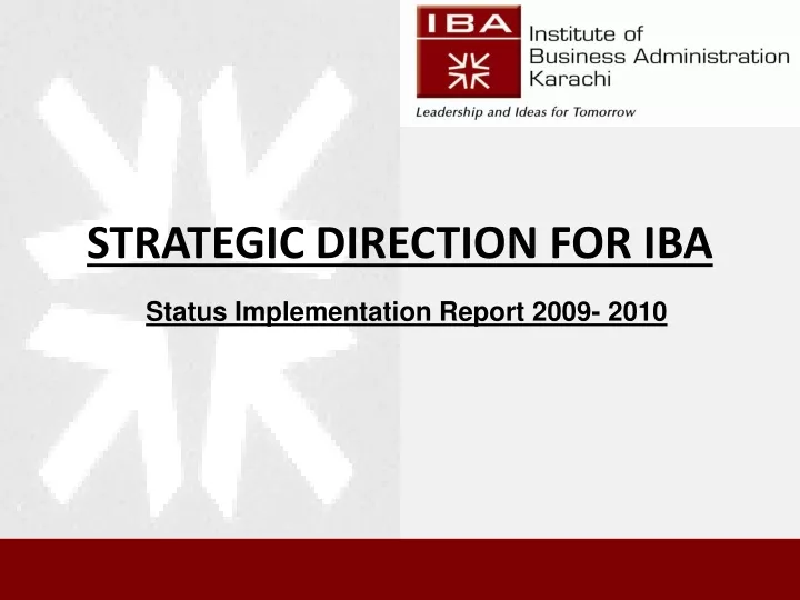 strategic direction for iba
