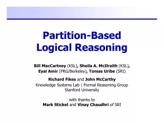 Partition-Based Logical Reasoning