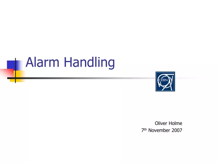 alarm handling