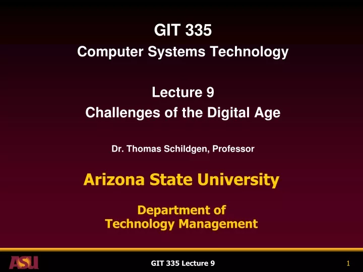 arizona state university department of technology management