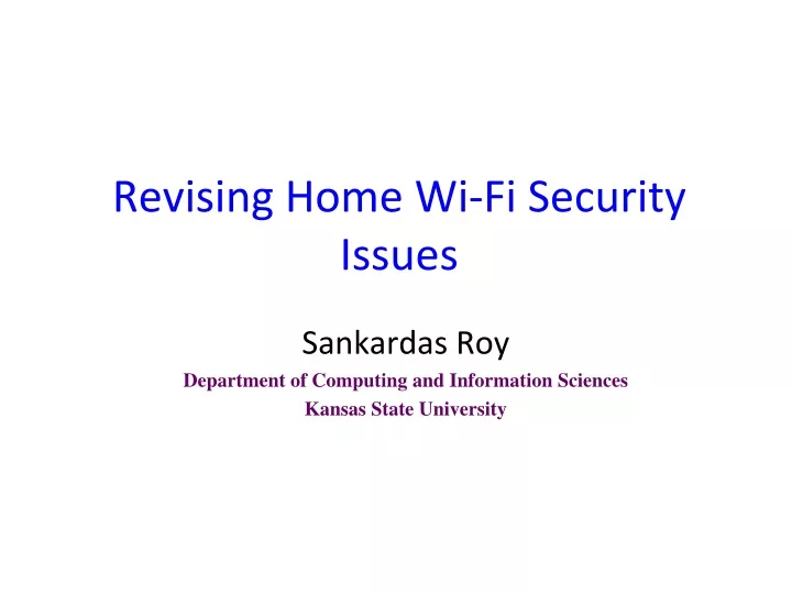 revising home wi fi security issues