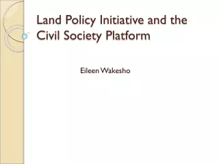 Land Policy Initiative and the Civil Society Platform