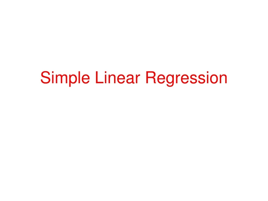PPT - Simple Linear Regression PowerPoint Presentation, free download ...