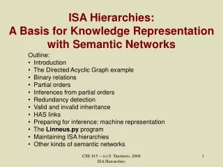 ISA Hierarchies: A Basis for Knowledge Representation with Semantic Networks