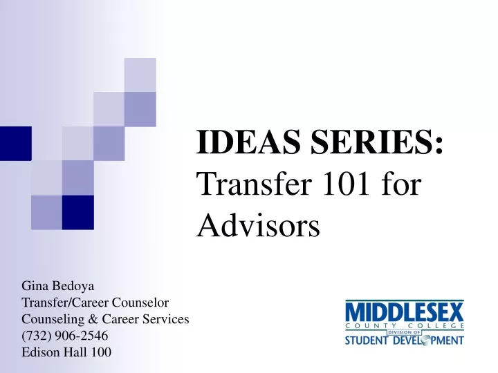 ideas series transfer 101 for advisors