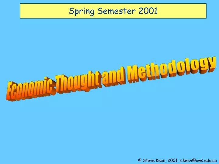 spring semester 2001