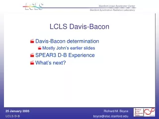LCLS Davis-Bacon