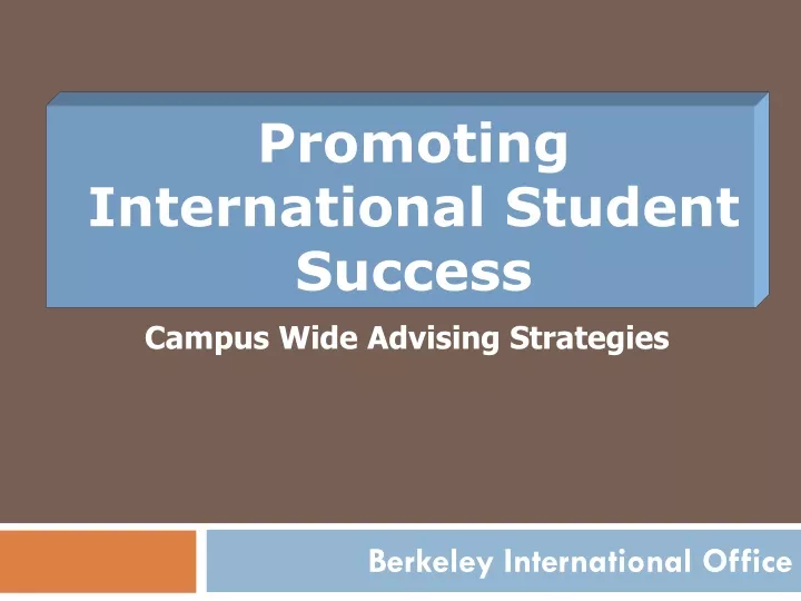 promoting international student success