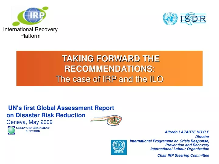 taking forward the recommendations the case of irp and the ilo