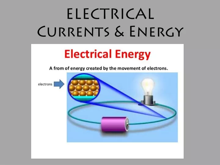 electrical currents energy