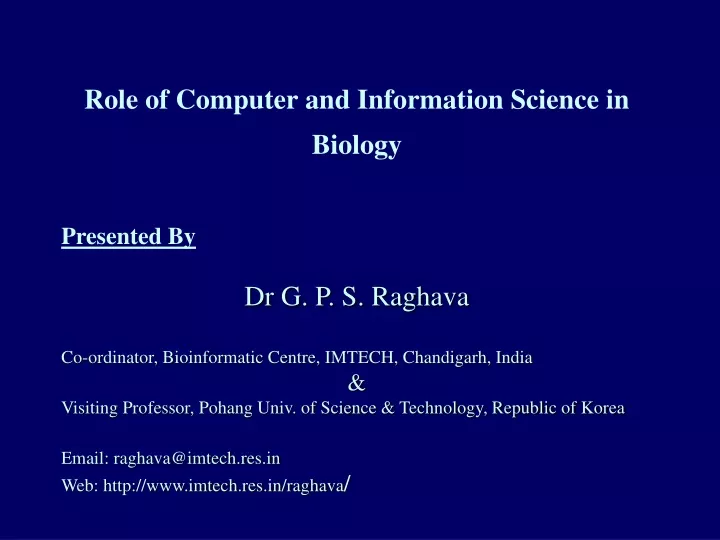 role of computer and information science