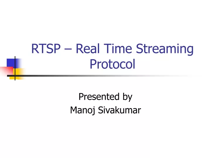 rtsp real time streaming protocol