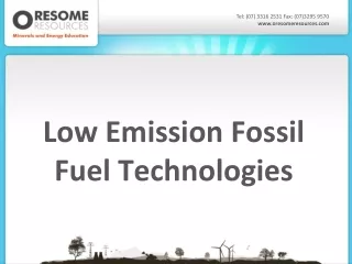 Low Emission Fossil Fuel Technologies