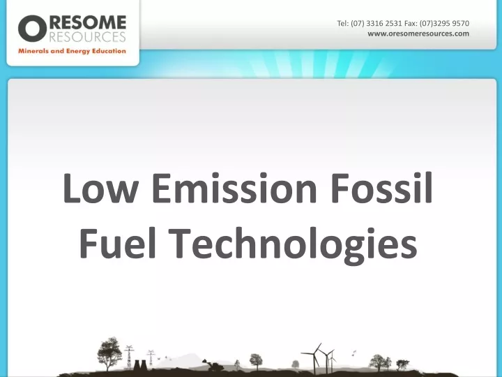 low emission fossil fuel technologies