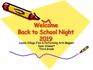 Welcome Back to School Night 2019