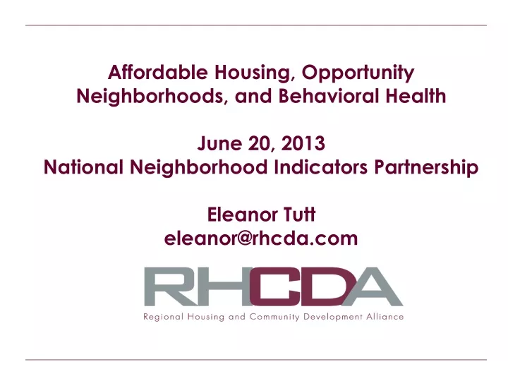 affordable housing opportunity neighborhoods