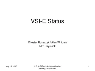 VSI-E Status