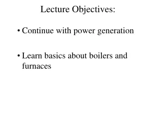 Lecture Objectives:
