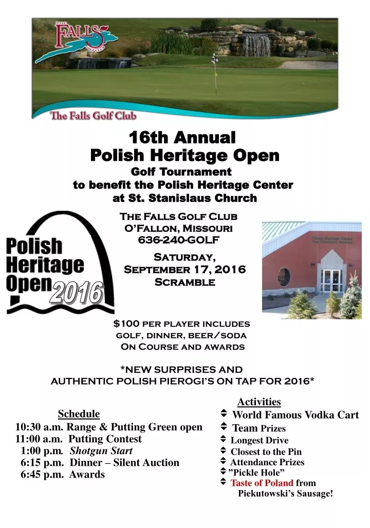 16th annual polish heritage open golf tournament