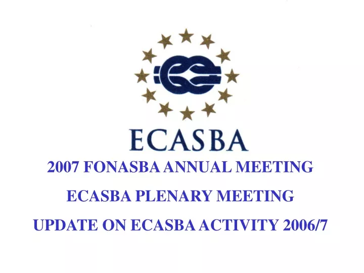 2007 fonasba annual meeting ecasba plenary