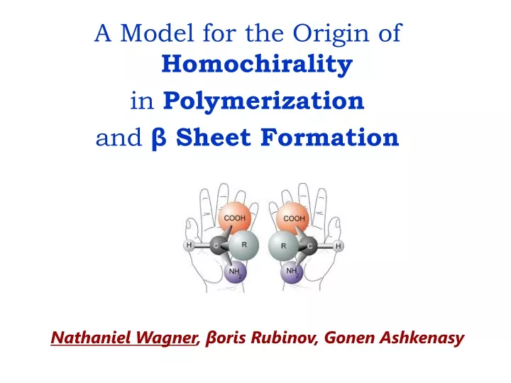 a model for the origin of homochirality