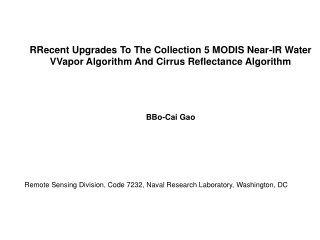 RRecent Upgrades To The Collection 5 MODIS Near-IR Water