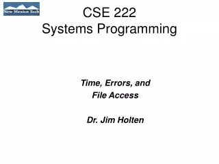 CSE 222 Systems Programming