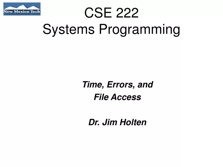 cse 222 systems programming