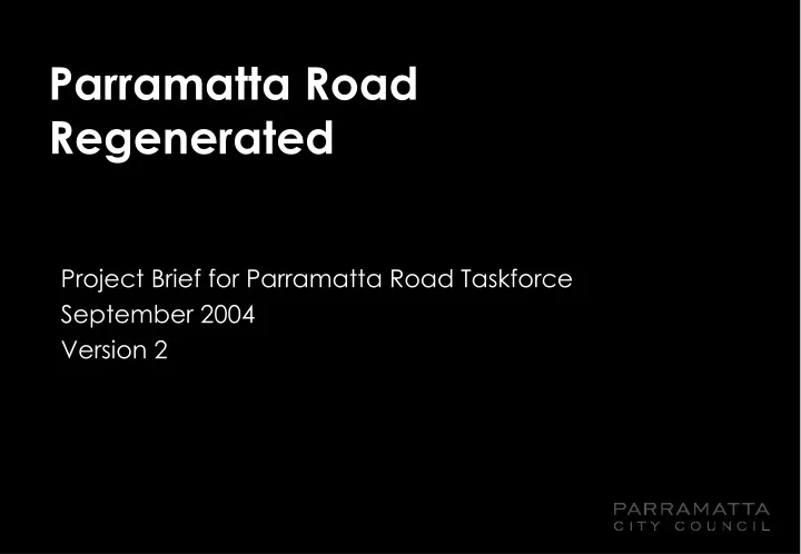 parramatta road regenerated
