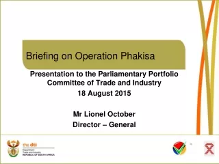 Briefing on Operation Phakisa