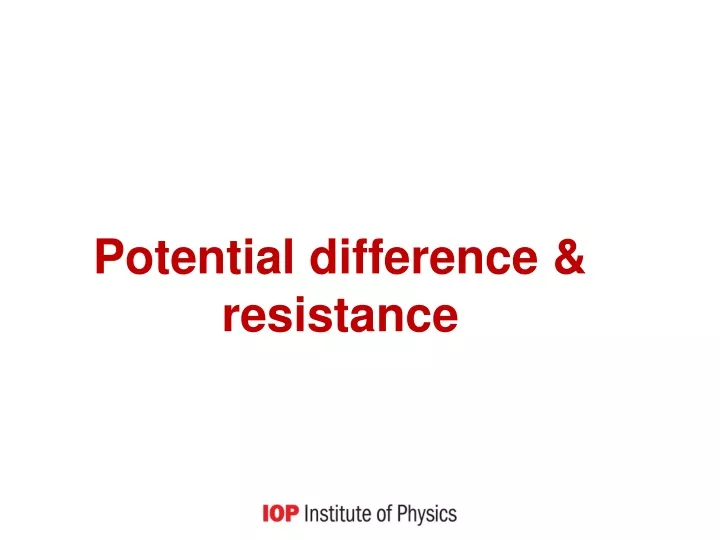 potential difference resistance