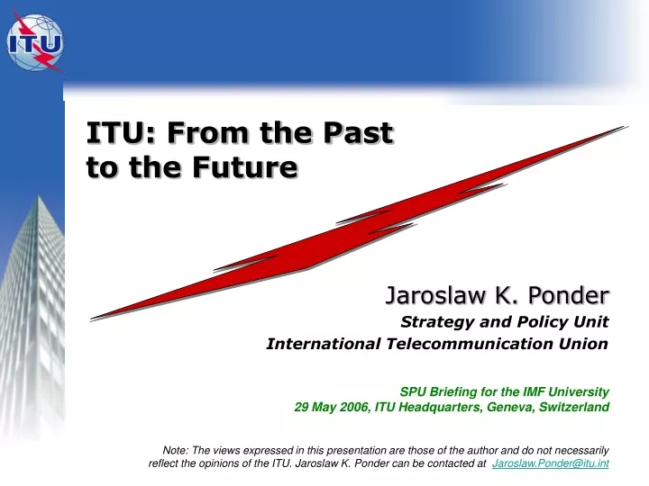 itu from the past to the future