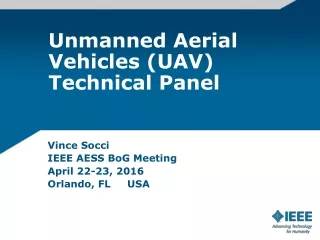 Unmanned Aerial Vehicles (UAV)  Technical Panel