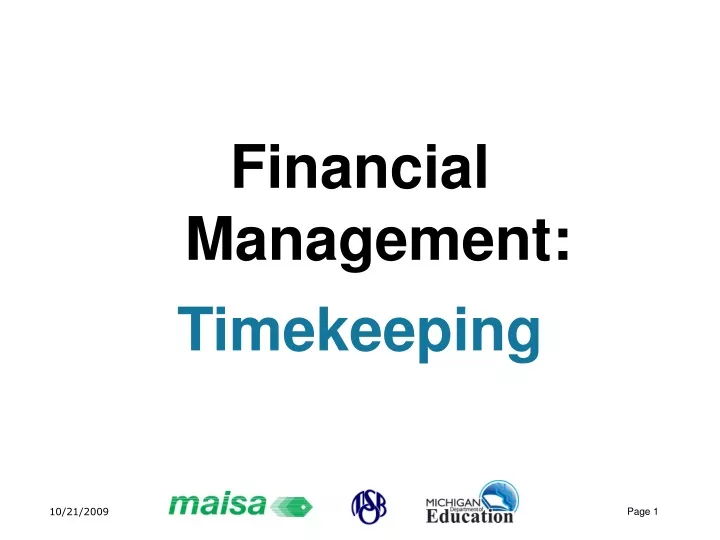 financial management timekeeping