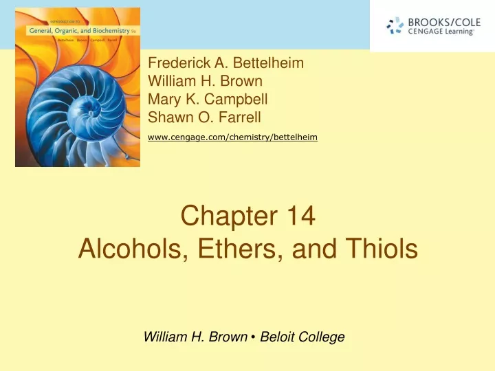 chapter 14 alcohols ethers and thiols