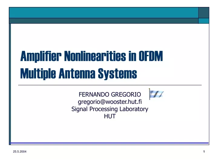 amplifier nonlinearities in ofdm multiple antenna systems