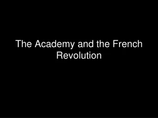 The Academy and the French Revolution