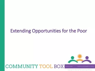 Extending Opportunities for the Poor