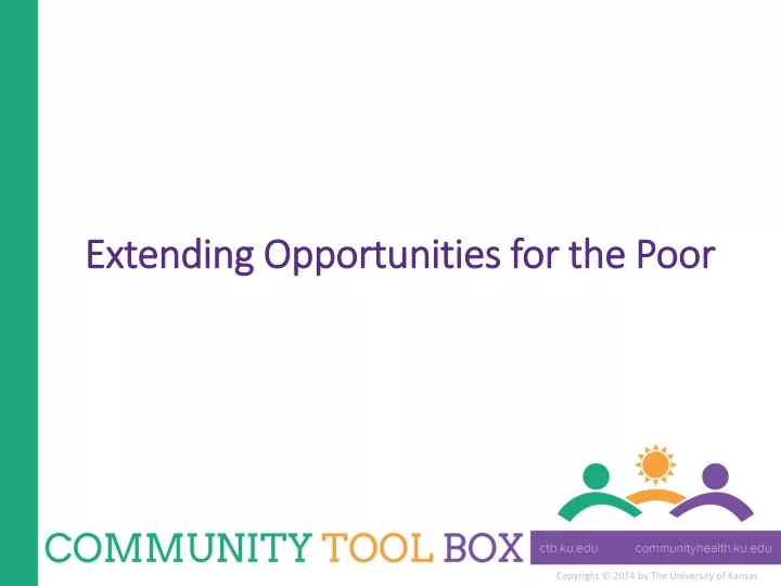 extending opportunities for the poor