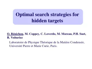 Optimal search strategies for hidden targets