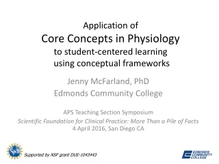 Jenny McFarland, PhD Edmonds Community College APS Teaching Section Symposium