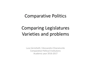 Comparative  Politics Comparing Legislatures Varieties  and  problems