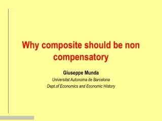 Why composite should be non compensatory