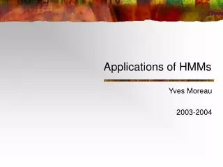 Applications of HMMs