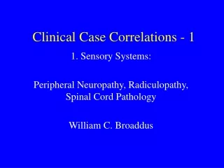 Clinical Case Correlations - 1