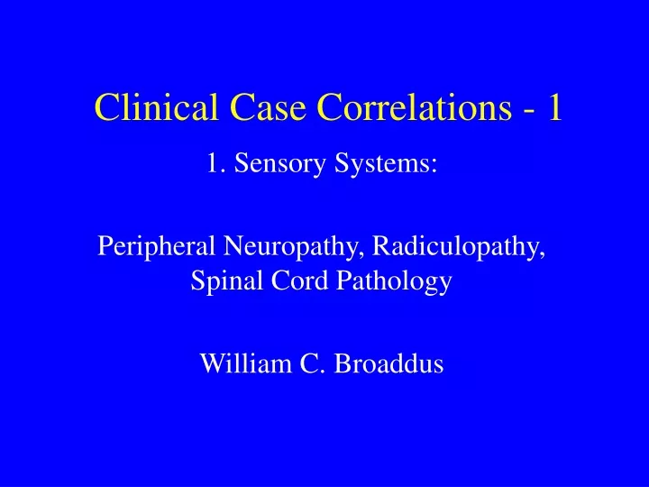 clinical case correlations 1