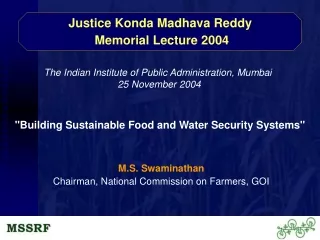 Justice Konda Madhava Reddy  Memorial Lecture 2004