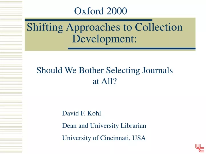 shifting approaches to collection development