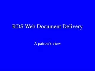 RDS Web Document Delivery